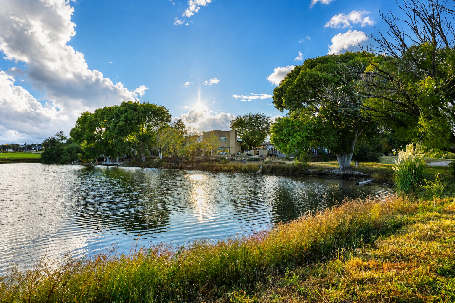 Waterfront Clubhouse golf-course lake setting with fairway views