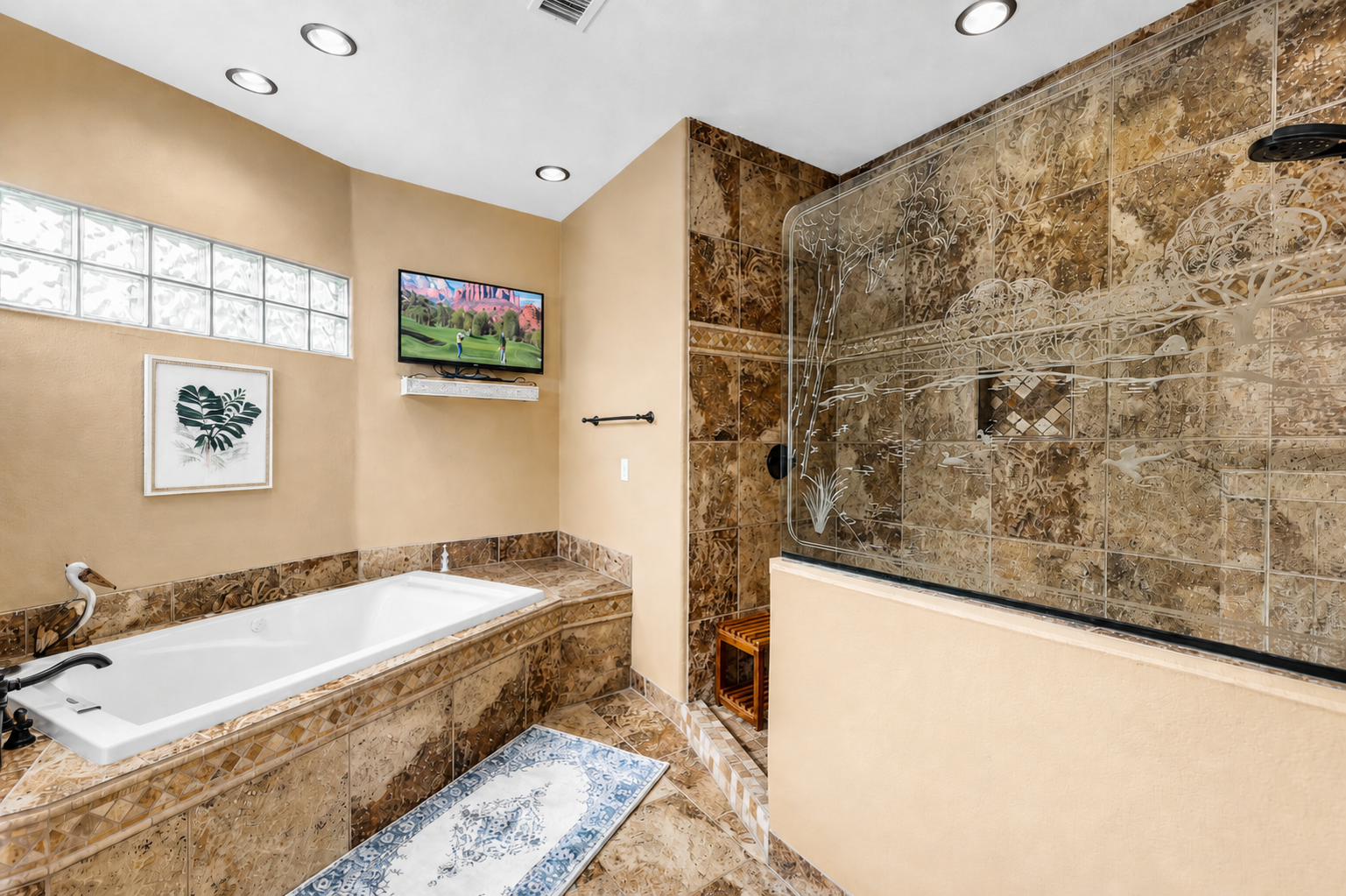 Primary bathroom with premium finishes