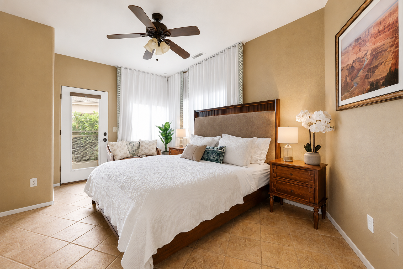 Waterfront Clubhouse at Antelope Hills first-floor king bedroom
