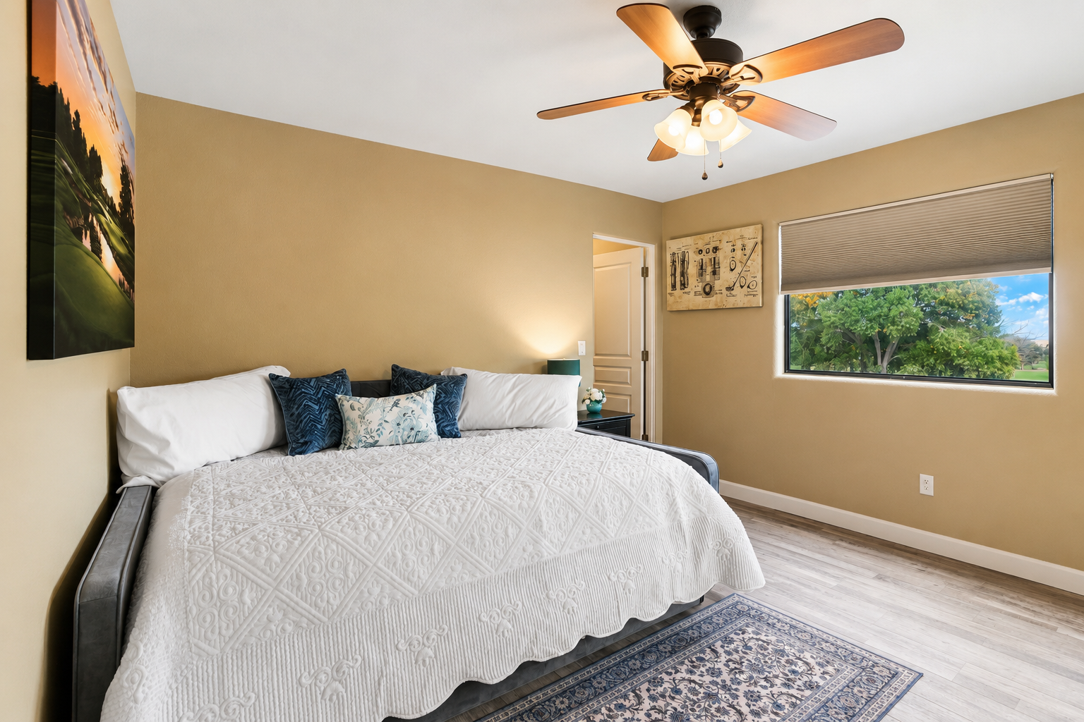 Waterfront Clubhouse at Antelope Hills second-floor queen bedroom with full bed pullout